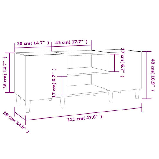 vidaXL cu 1 Rafturi Alb 121x48x38cm