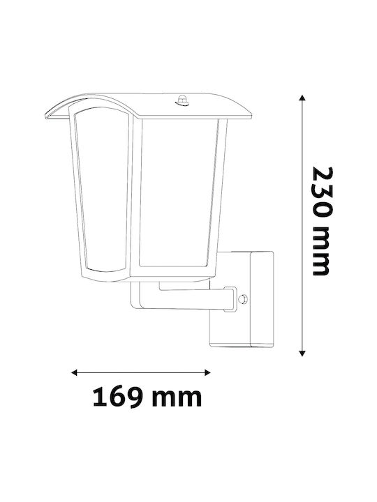 Avide Wall-Mounted Outdoor Lantern E27 IP44 20εκ.