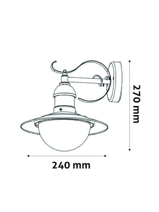 Avide AOLWE27-IMP-AG Wall-Mounted Outdoor Hat Light E27 IP44 20εκ.