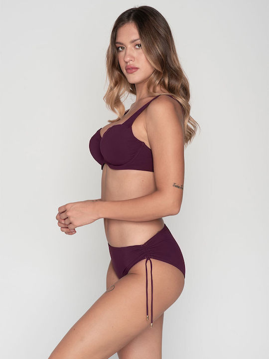 Underwire Bikini Bra Blue Sense with Adjustable Straps Dark Purple