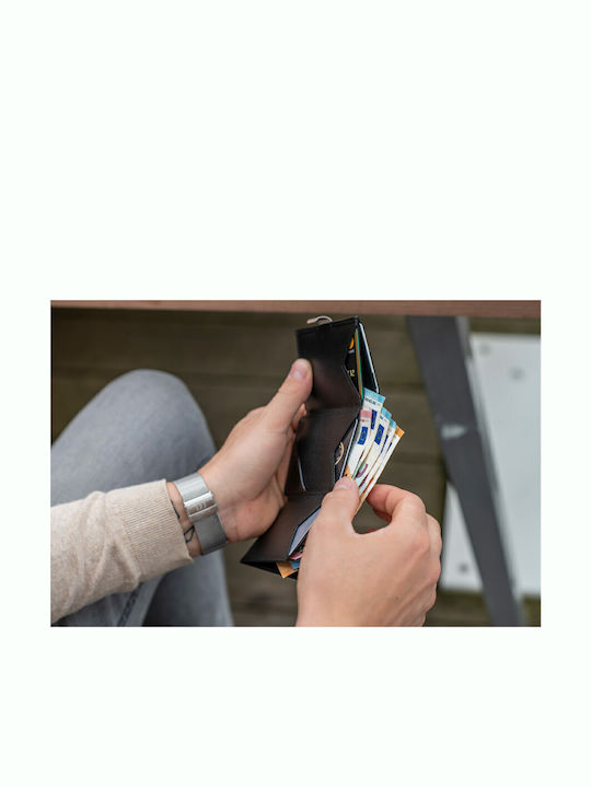 Leather Men's Wallet Cards with RFID Black