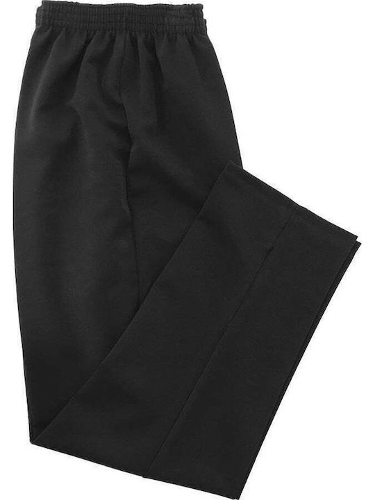 Damen Stoffhose mit Gummiband in Gerade Bein Stil Schwarz