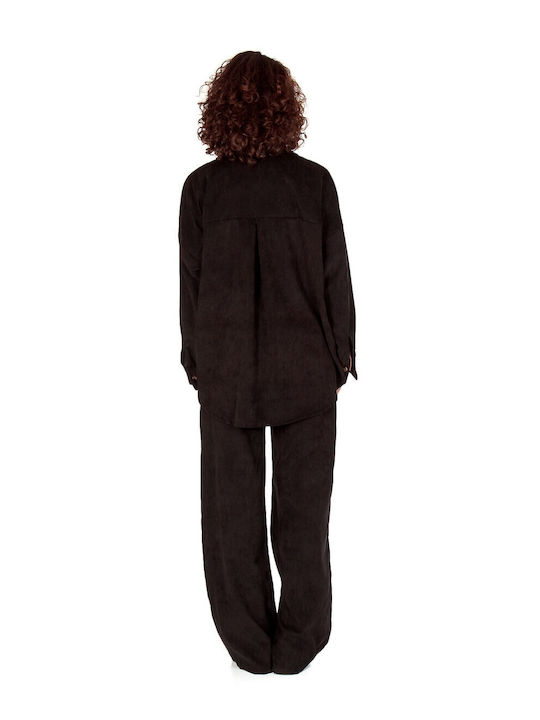 Femei Negru Set cu Pantaloni