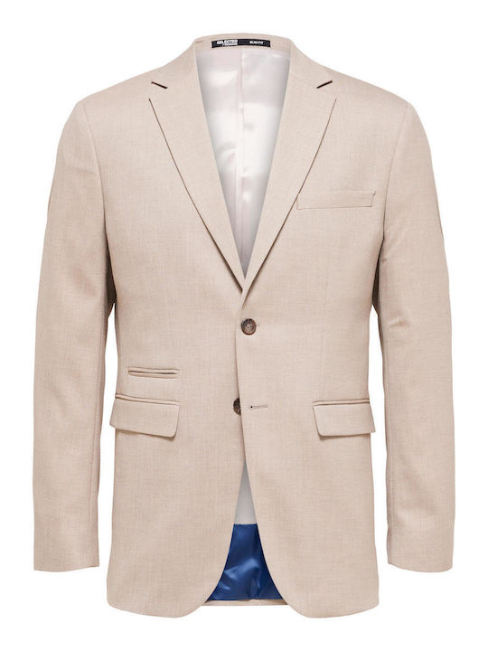 Men's Winter Suit Jacket Slim Fit Beige