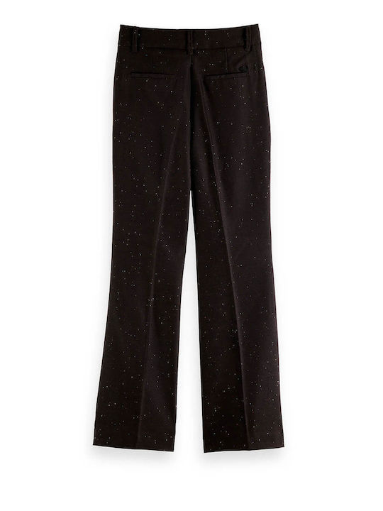 Scotch & Soda Women's Fabric Trousers Flare with Elastic in Regular Fit Gray