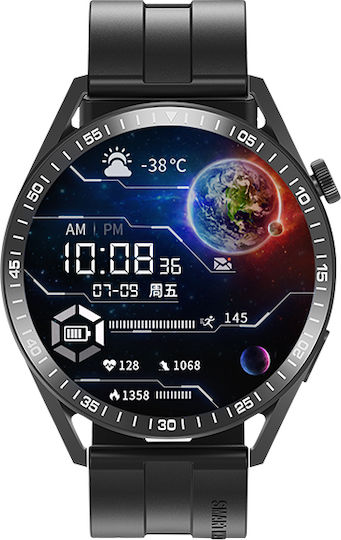 Tracer SM6 Opal Smartwatch με Παλμογράφο (Μαύρο)