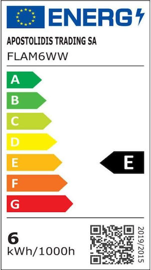 Diolamp LED Bulb 6W for Socket E14 and Shape C35 Warm White 760lm