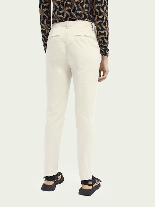 Scotch & Soda Women's High-waisted Chino Trousers in Slim Fit White