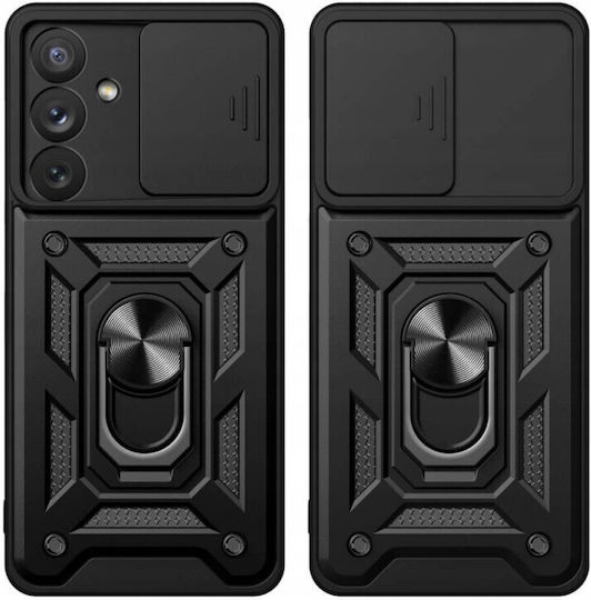 Techsuit Camshield Umschlag Rückseite Kunststoff / Silikon Schwarz (Galaxy A54)