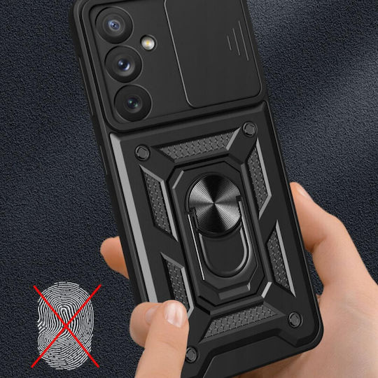 Techsuit Camshield Umschlag Rückseite Kunststoff / Silikon Schwarz (Galaxy A54)