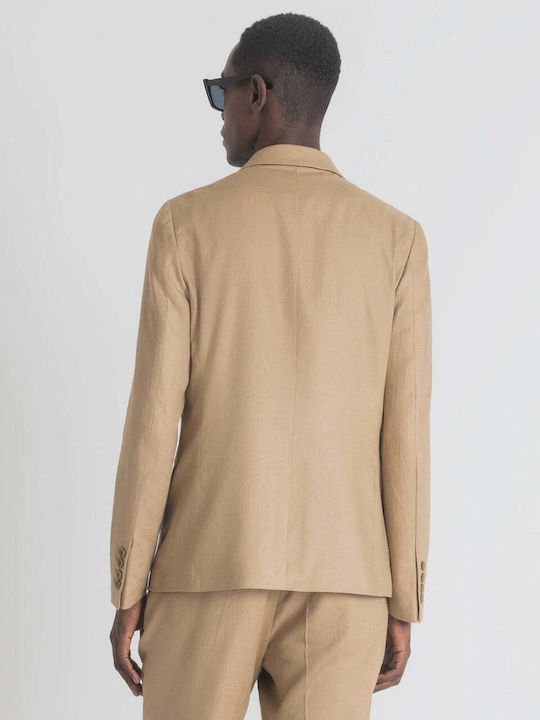 Men's Summer Suit Jacket Slim Fit Beige