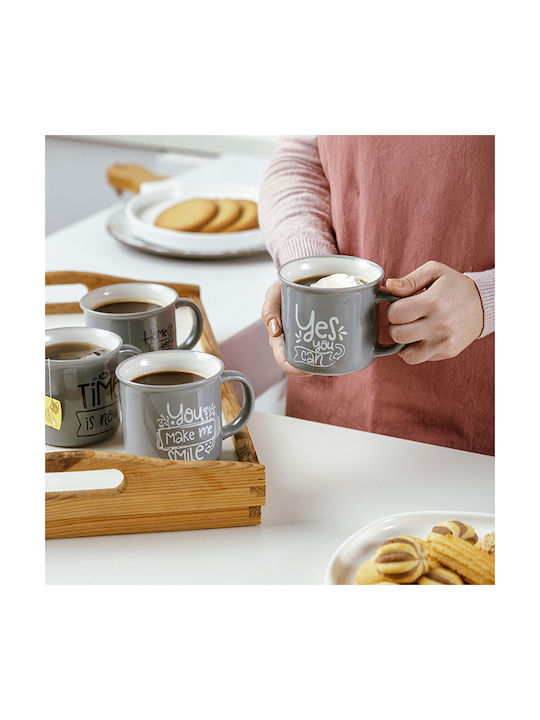 Nava Yes You Can Becher aus Porzellan Gray 380ml