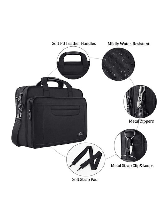 Matein Messenger Τσάντα Laptop Αδιάβροχη 15.6" σε Μαύρο χρώμα 1106