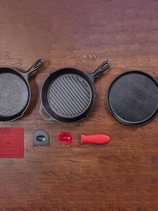 Lodge Essential Cookware Set of Cast Iron with No Coating Black 6pcs