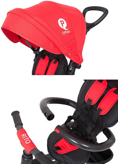 Q Play Rito Air Rubber Convertible with Parental Handle 3 in 1 for 12 Months Black