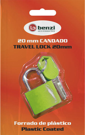 Benzi Padlock Brass with Key 20mm Green 1pcs