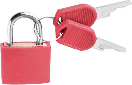 Benzi Padlock Brass with Key 20mm Red 1pcs
