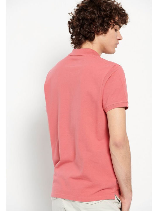 Garage Fifty5 Men's Short Sleeve Blouse Polo Pink