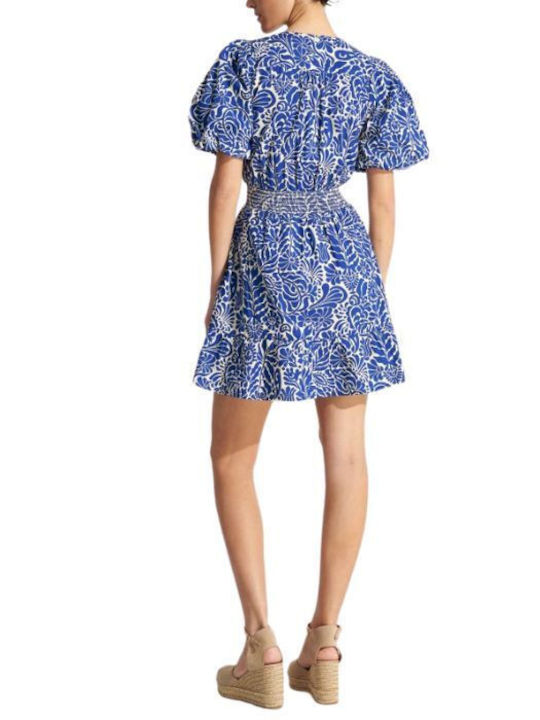 Ale - The Non Usual Casual Mini Kleid mit Rüschen Blau