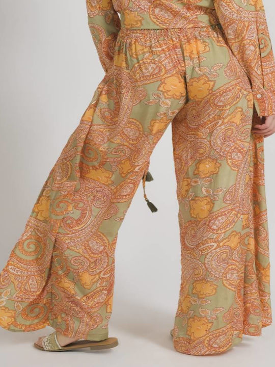 Ble Resort Collection Women's Pants Beachwear in Orange color