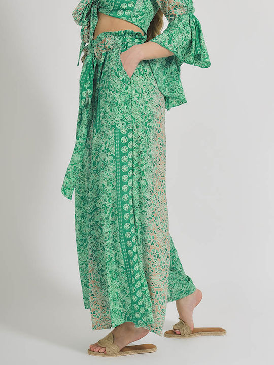 Ble Resort Collection Γυναικεία Παντελόνα Παραλίας σε Πράσινο χρώμα