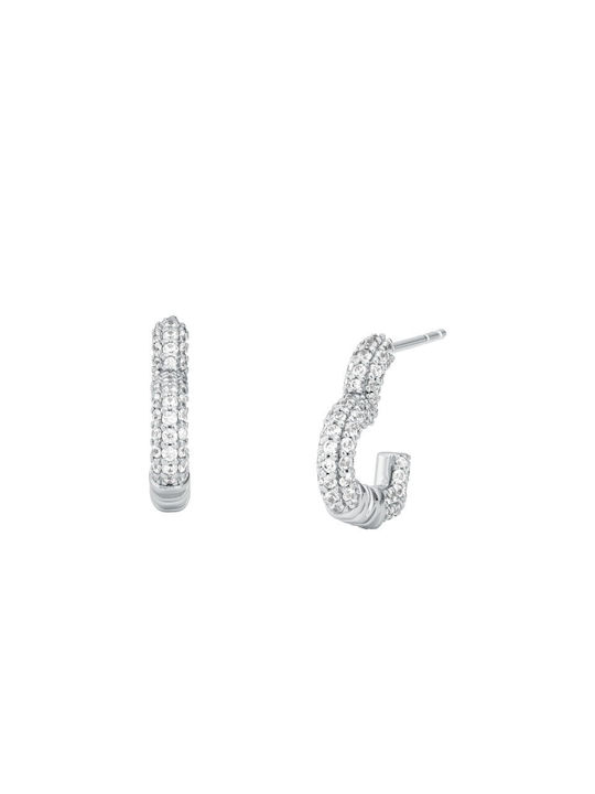 Michael Kors Premium Love Sterling Earrings Hoops made of Silver with Stones