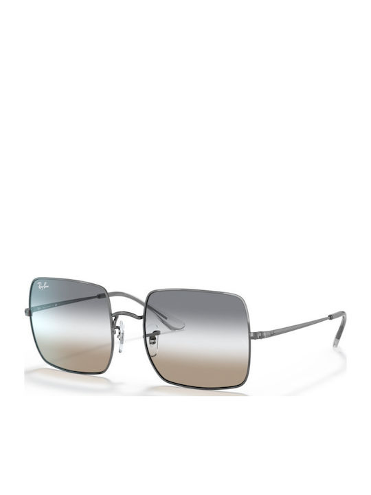 Ray Ban Квадратни Дамски Слънчеви Очила с Сребърна Метална Рамка и Сиви Преливащи Стъкла