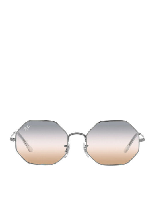 Ray Ban Octagon Women Sunglasses with Silver Metallic Frame and Silver Gradient Mirror Lens RB1972 004/GC