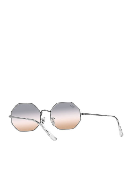 Ray Ban Octagon Women Sunglasses with Silver Metallic Frame and Silver Gradient Mirror Lens RB1972 004/GC