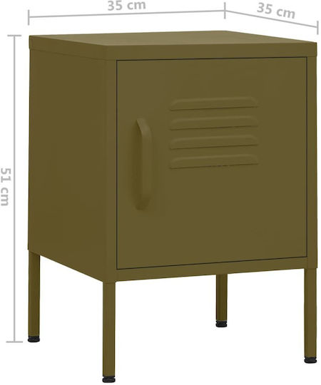 Metallic Bedside Tables 2pcs Green 35x35x51cm