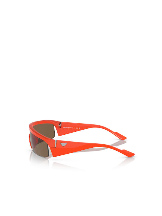 Emporio Armani Men's Sunglasses with Orange Plastic Frame and Brown Lens EA4204U 601473