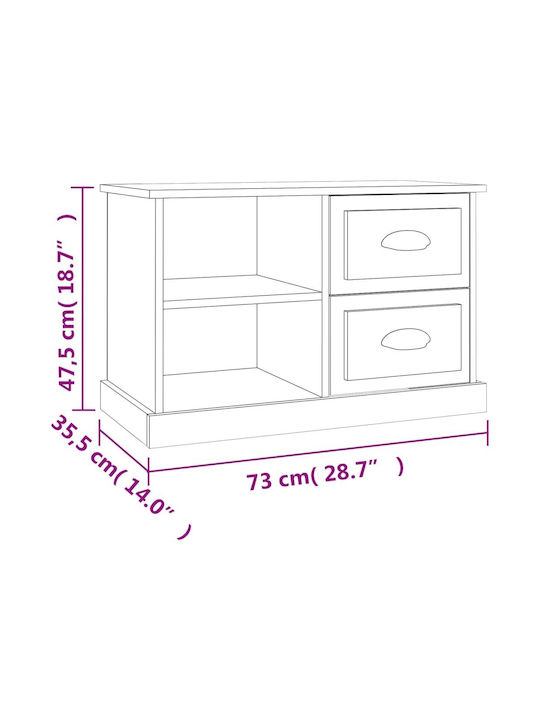 TV-Ständer Weiß M73xP35,5xH47,5cm