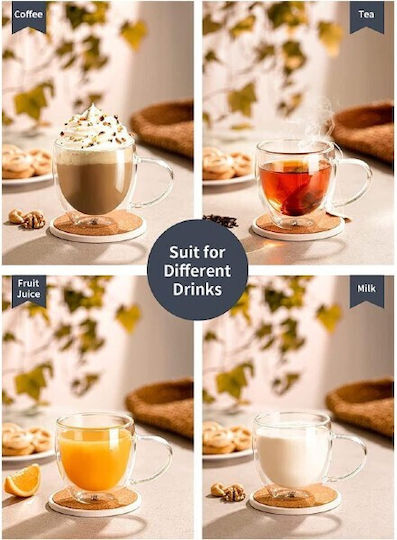 Viosarp Tasse Cappuccino Glas Transparent 250ml