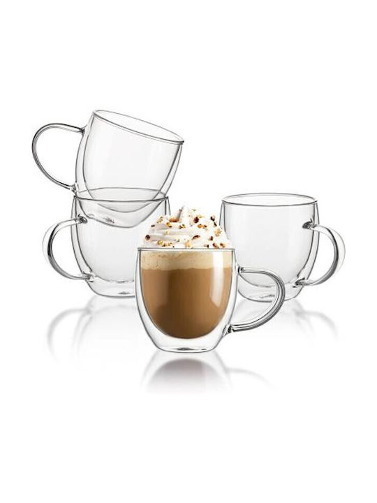 Viosarp Tasse Cappuccino Glas Transparent 75ml