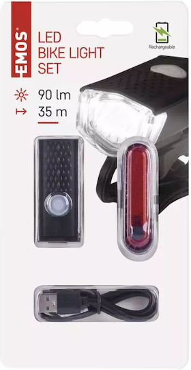 Emos P3923 Reîncărcabil Set Lumini Bicicletă