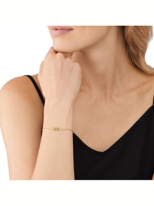 Michael Kors Premium Women's Silver Chain Bracelet Gold Plated with Pearls 16cm