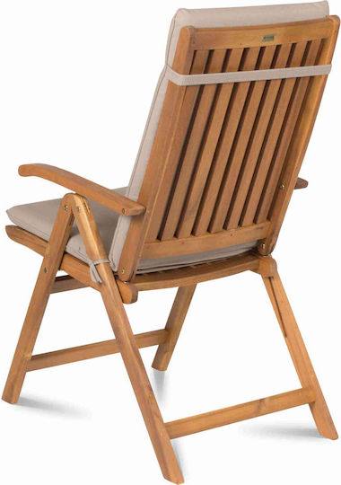 Fieldmann Waterproof Garden Chair Cushion with Backrest Beige 70x48cm