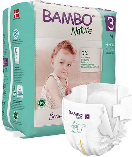 Bambo Nature Πάνες με Αυτοκόλλητο No. 3 για 4-8kg 28τμχ