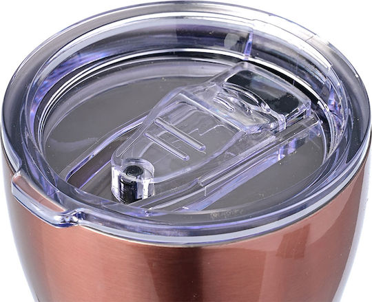 Estia Coffee Mug Save The Aegean Recyclable Glass Thermos Stainless Steel BPA Free 350ml Rose Gold with Straw