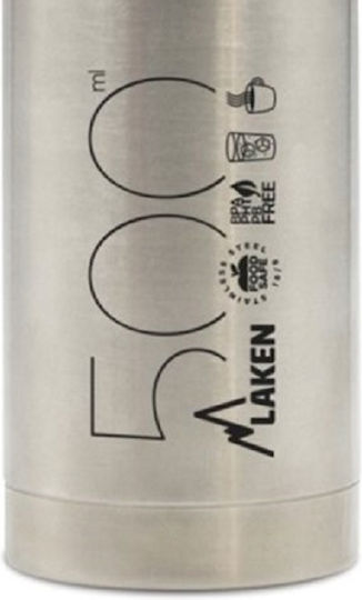 Laken Beverages Ανακυκλώσιμο Μπουκάλι Θερμός Ανοξείδωτο BPA Free 1lt Ασημί με Καπάκι-Κύπελλο