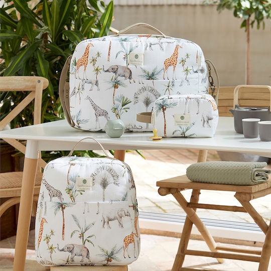 Bimbidreams Diaper Bag Africa White 29x11x42cm.