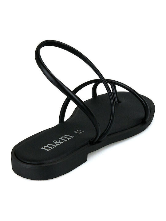Δερμάτινα Γυναικεία Σανδάλια Flatforms Μαύρα