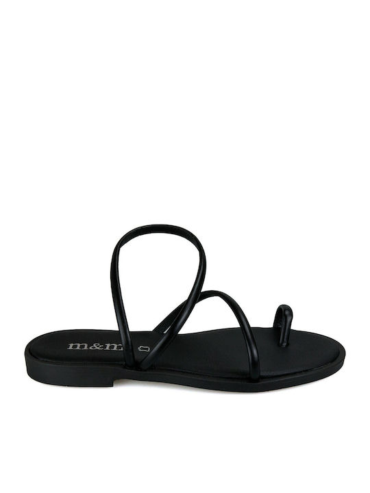 Δερμάτινα Γυναικεία Σανδάλια Flatforms Μαύρα