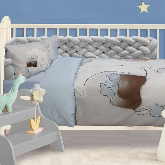 Das Home Set Baby Bettlaken Für Krippe Baumwolle Hellblau 125x170cm 3Stück