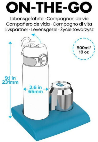 Ion8 Leak Proof Steel Water Bottle Recycelbar Flasche Thermosflasche Rostfreier Stahl BPA Frei 500ml Gray mit Mundstück