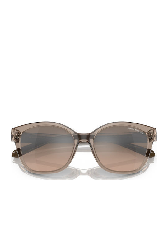 Armani Exchange Women's Sunglasses with Brown Plastic Frame and Brown Gradient Lens