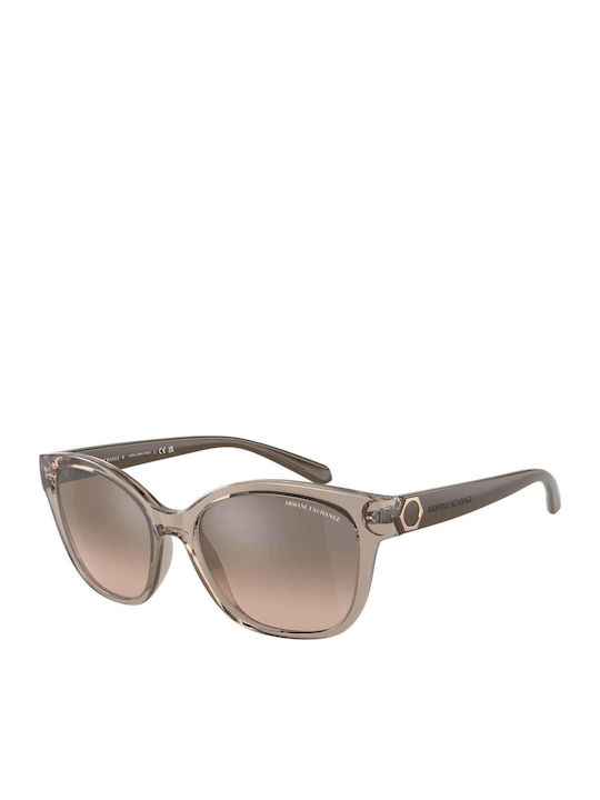 Armani Exchange Women's Sunglasses with Brown Plastic Frame and Brown Gradient Lens