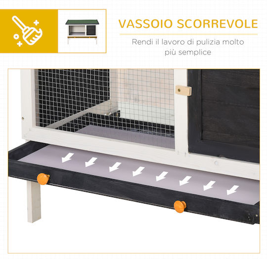Pawhut D51-141 Wooden Cage for Rabbits 90x45x65cm