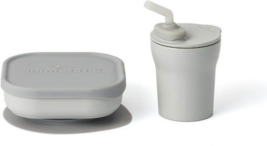 Miniware Set Essgeschirr aus Silikon Gray 2Stück