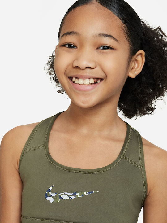 Nike Swoosh Reversible Kids' Bralette Dri-Fit Yellow